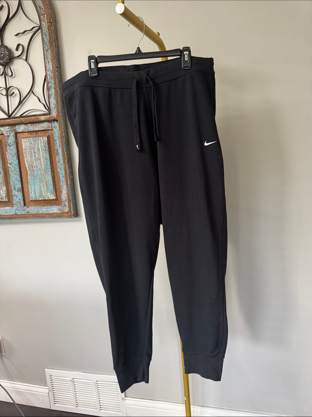 Nike Black Jogger Pants with White Swoosh